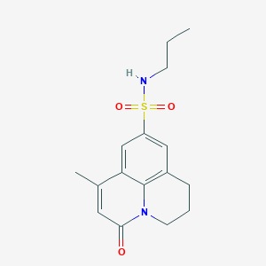 molecular formula C16H20N2O3S B4420248 7-methyl-5-oxo-N-propyl-2,3-dihydro-1H,5H-pyrido[3,2,1-ij]quinoline-9-sulfonamide 