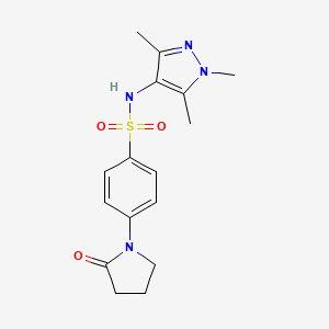 4-(2-oxopyrrolidin-1-yl)-N-(1,3,5-trimethyl-1H-pyrazol-4-yl)benzenesulfonamide