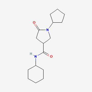 molecular formula C16H26N2O2 B4420304 N-cyclohexyl-1-cyclopentyl-5-oxopyrrolidine-3-carboxamide 