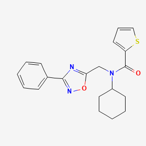 N-cyclohexyl-N-[(3-phenyl-1,2,4-oxadiazol-5-yl)methyl]thiophene-2-carboxamide