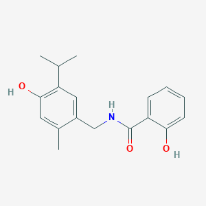 molecular formula C18H21NO3 B4420411 2-HYDROXY-N-{[4-HYDROXY-2-METHYL-5-(PROPAN-2-YL)PHENYL]METHYL}BENZAMIDE 