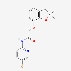 molecular formula C17H17BrN2O3 B4420439 N-(5-bromopyridin-2-yl)-2-[(2,2-dimethyl-2,3-dihydro-1-benzofuran-7-yl)oxy]acetamide 