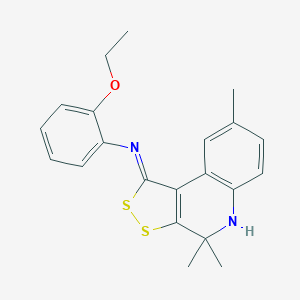 molecular formula C21H22N2OS2 B442045 2-ethoxy-N-[(1E)-4,4,8-trimethyl-4,5-dihydro-1H-[1,2]dithiolo[3,4-c]quinolin-1-ylidene]aniline CAS No. 351470-30-9