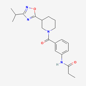 molecular formula C20H26N4O3 B4420541 N-(3-{[3-(3-isopropyl-1,2,4-oxadiazol-5-yl)piperidin-1-yl]carbonyl}phenyl)propanamide 