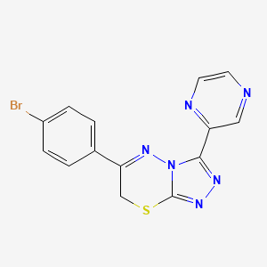 molecular formula C14H9BrN6S B4421018 6-(4-bromophenyl)-3-(2-pyrazinyl)-7H-[1,2,4]triazolo[3,4-b][1,3,4]thiadiazine 