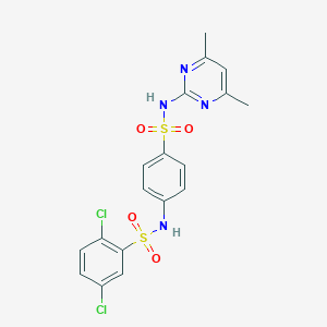 molecular formula C18H16Cl2N4O4S2 B442123 2,5-dichloro-N-[4-[(4,6-dimethylpyrimidin-2-yl)sulfamoyl]phenyl]benzenesulfonamide CAS No. 88522-23-0