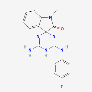 4'-amino-6'-[(4-fluorophenyl)amino]-1-methyl-5'H-spiro[indole-3,2'-[1,3,5]triazin]-2(1H)-one