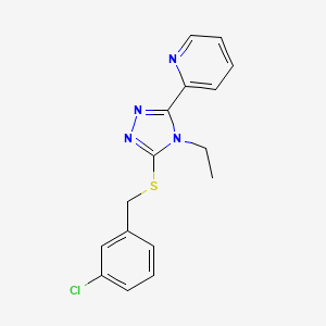 2-(5-((3-Chlorobenzyl)thio)-4-ethyl-4H-1,2,4-triazol-3-yl)pyridine