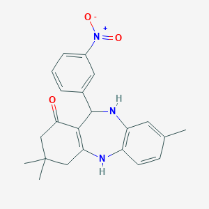 3,9,9-trimethyl-6-(3-nitrophenyl)-6,8,10,11-tetrahydro-5H-benzo[b][1,4]benzodiazepin-7-one