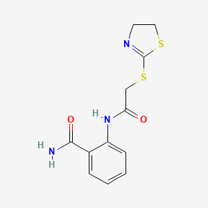 2-{[(4,5-dihydro-1,3-thiazol-2-ylthio)acetyl]amino}benzamide