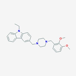 molecular formula C28H33N3O2 B442251 3-{[4-(2,3-dimethoxybenzyl)-1-piperazinyl]methyl}-9-ethyl-9H-carbazole 