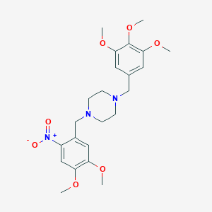 molecular formula C23H31N3O7 B442253 1-(4,5-Dimethoxy-2-nitro-benzyl)-4-(3,4,5-trimethoxy-benzyl)-piperazine 