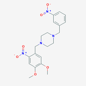 molecular formula C20H24N4O6 B442256 1-(4,5-Dimethoxy-2-nitro-benzyl)-4-(3-nitro-benzyl)-piperazine 