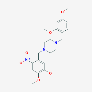 molecular formula C22H29N3O6 B442260 1-(2,4-Dimethoxy-benzyl)-4-(4,5-dimethoxy-2-nitro-benzyl)-piperazine 