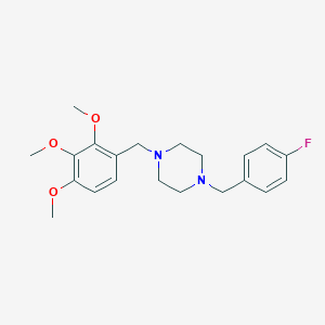 molecular formula C21H27FN2O3 B442269 1-(4-Fluorobenzyl)-4-(2,3,4-trimethoxybenzyl)piperazine 