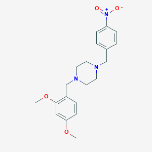 molecular formula C20H25N3O4 B442273 1-(2,4-Dimethoxy-benzyl)-4-(4-nitro-benzyl)-piperazine 