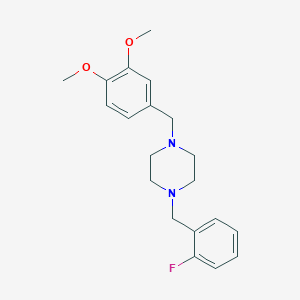 molecular formula C20H25FN2O2 B442283 1-(3,4-Dimethoxybenzyl)-4-(2-fluorobenzyl)piperazine 