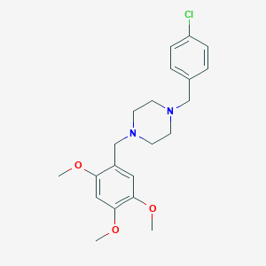 molecular formula C21H27ClN2O3 B442291 1-(4-Chlorobenzyl)-4-(2,4,5-trimethoxybenzyl)piperazine 