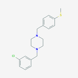 molecular formula C19H23ClN2S B442298 1-(3-Chlorobenzyl)-4-[4-(methylsulfanyl)benzyl]piperazine 