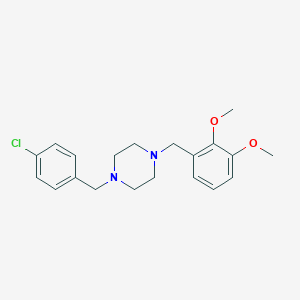 molecular formula C20H25ClN2O2 B442303 1-(4-Chlorobenzyl)-4-(2,3-dimethoxybenzyl)piperazine 