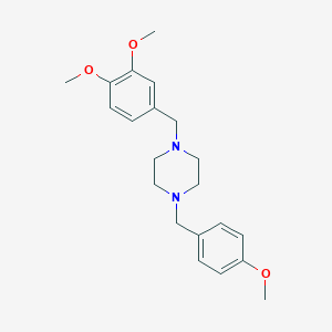 molecular formula C21H28N2O3 B442305 1-(3,4-Dimethoxybenzyl)-4-(4-methoxybenzyl)piperazine 