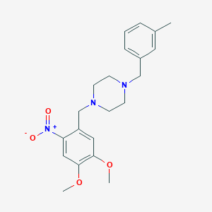 molecular formula C21H27N3O4 B442306 1-(4,5-Dimethoxy-2-nitro-benzyl)-4-(3-methyl-benzyl)-piperazine 