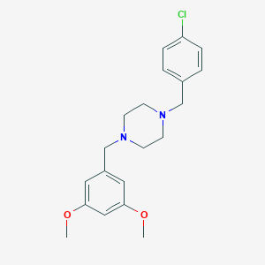 1-[(4-Chlorophenyl)methyl]-4-[(3,5-dimethoxyphenyl)methyl]piperazine