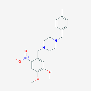 molecular formula C21H27N3O4 B442325 1-(4,5-Dimethoxy-2-nitrobenzyl)-4-(4-methylbenzyl)piperazine 