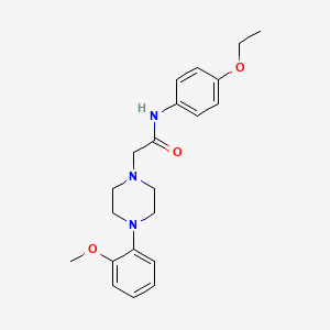 molecular formula C21H27N3O3 B4423299 N-(4-ethoxyphenyl)-2-[4-(2-methoxyphenyl)piperazin-1-yl]acetamide 