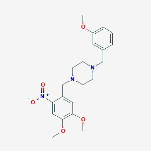 molecular formula C21H27N3O5 B442332 1-(4,5-Dimethoxy-2-nitro-benzyl)-4-(3-methoxy-benzyl)-piperazine 