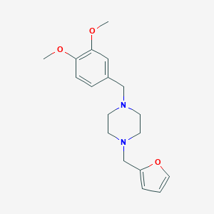 molecular formula C18H24N2O3 B442336 1-(3,4-Dimethoxybenzyl)-4-(furan-2-ylmethyl)piperazine 