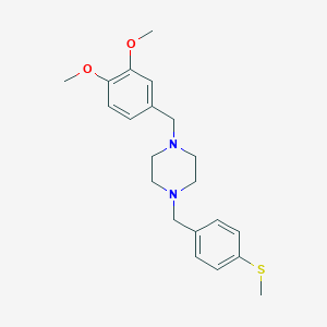 molecular formula C21H28N2O2S B442345 1-(3,4-Dimethoxy-benzyl)-4-(4-methylsulfanyl-benzyl)-piperazine 