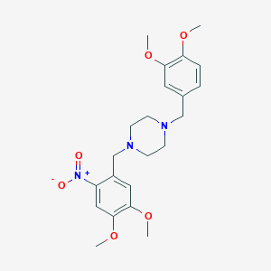 molecular formula C22H29N3O6 B442348 1-(3,4-Dimethoxy-benzyl)-4-(4,5-dimethoxy-2-nitro-benzyl)-piperazine 