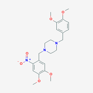 1-[(4,5-Dimethoxy-2-nitrophenyl)methyl]-4-[(3,4-dimethoxyphenyl)methyl]piperazine