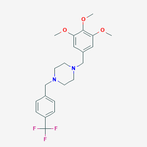 molecular formula C22H27F3N2O3 B442349 1-[4-(Trifluoromethyl)benzyl]-4-(3,4,5-trimethoxybenzyl)piperazine 