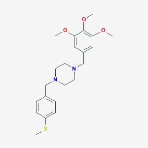 molecular formula C22H30N2O3S B442350 1-[4-(Methylsulfanyl)benzyl]-4-(3,4,5-trimethoxybenzyl)piperazine 