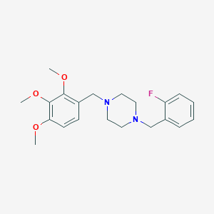 molecular formula C21H27FN2O3 B442352 1-(2-Fluorobenzyl)-4-(2,3,4-trimethoxybenzyl)piperazine 