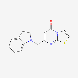 molecular formula C15H13N3OS B4423575 7-(2,3-dihydro-1H-indol-1-ylmethyl)-5H-[1,3]thiazolo[3,2-a]pyrimidin-5-one 