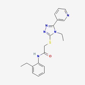 molecular formula C19H21N5OS B4423640 2-((4-Ethyl-5-(pyridin-3-yl)-4H-1,2,4-triazol-3-yl)thio)-N-(2-ethylphenyl)acetamide CAS No. 142529-69-9