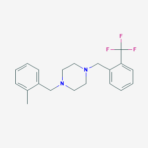 molecular formula C20H23F3N2 B442366 1-[(2-Methylphenyl)methyl]-4-[[2-(trifluoromethyl)phenyl]methyl]piperazine 