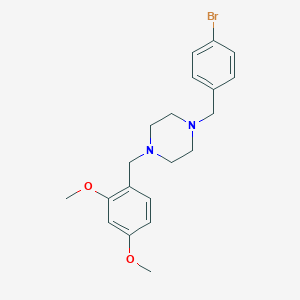 molecular formula C20H25BrN2O2 B442369 1-(4-Bromobenzyl)-4-(2,4-dimethoxybenzyl)piperazine 