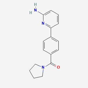 molecular formula C16H17N3O B4423723 6-[4-(pyrrolidin-1-ylcarbonyl)phenyl]pyridin-2-amine 