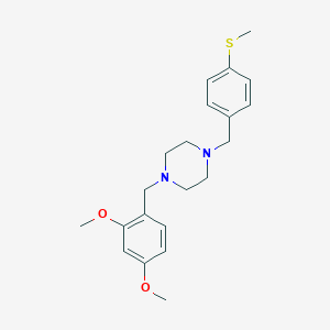 molecular formula C21H28N2O2S B442376 1-(2,4-Dimethoxybenzyl)-4-[4-(methylsulfanyl)benzyl]piperazine 