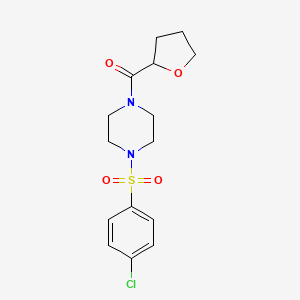 molecular formula C15H19ClN2O4S B4423775 {4-[(4-CHLOROPHENYL)SULFONYL]PIPERAZINO}(TETRAHYDRO-2-FURANYL)METHANONE 