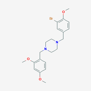 molecular formula C21H27BrN2O3 B442384 1-(3-Bromo-4-methoxybenzyl)-4-(2,4-dimethoxybenzyl)piperazine 