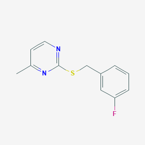 molecular formula C12H11FN2S B4423843 2-[(3-fluorobenzyl)thio]-4-methylpyrimidine 