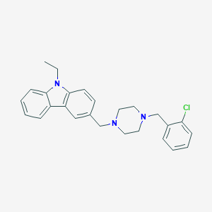 molecular formula C26H28ClN3 B442390 3-{[4-(2-chlorobenzyl)piperazin-1-yl]methyl}-9-ethyl-9H-carbazole 