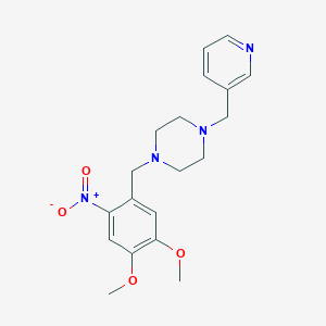molecular formula C19H24N4O4 B442391 1-(4,5-Dimethoxy-2-nitrobenzyl)-4-(pyridin-3-ylmethyl)piperazine 