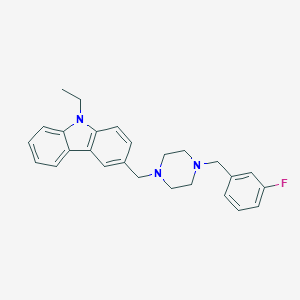 molecular formula C26H28FN3 B442393 9-ethyl-3-{[4-(3-fluorobenzyl)-1-piperazinyl]methyl}-9H-carbazole 