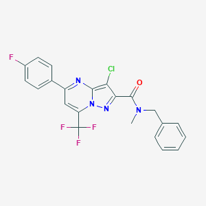 molecular formula C22H15ClF4N4O B442397 N-benzyl-3-chloro-5-(4-fluorophenyl)-N-methyl-7-(trifluoromethyl)pyrazolo[1,5-a]pyrimidine-2-carboxamide 